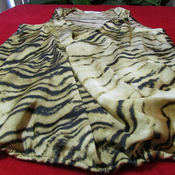 Boston Proper Animal Print Blouse Tank Gold Brown Top - Picture 6 of 11